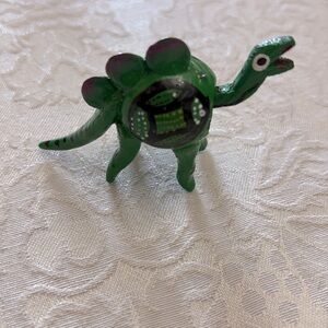 Handmade Mexican Wooden Green Dinosaur